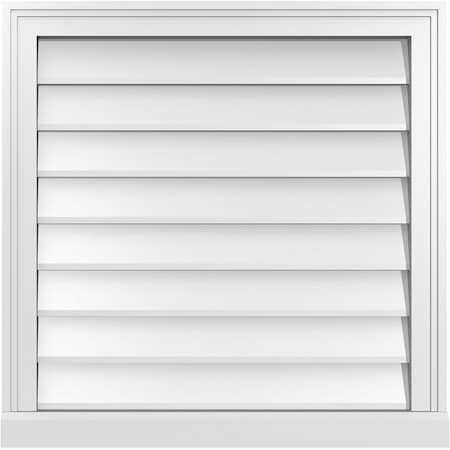 Ekena Millwork Vertical Surface Mount PVC Gable Vent w/ 2"W x 2"H , Brickmould Sill Frame, 26"W x 26"H GVPVE26X2603SN